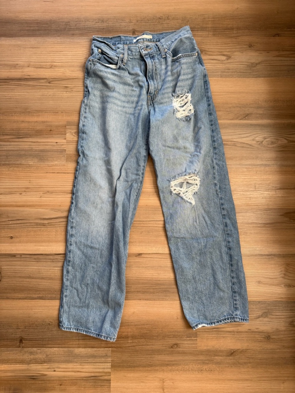 Levi's Light Blue Distressed Relaxed Women's Jeans